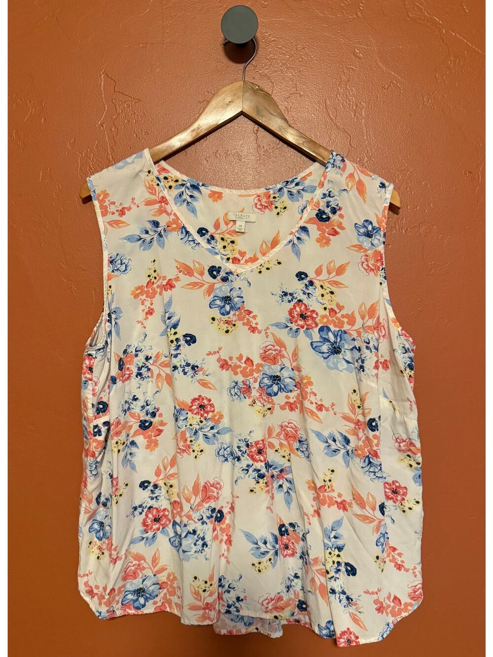 Talbots Creamy Floral Sleeveless Blouse